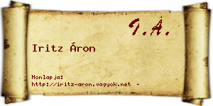 Iritz Áron névjegykártya